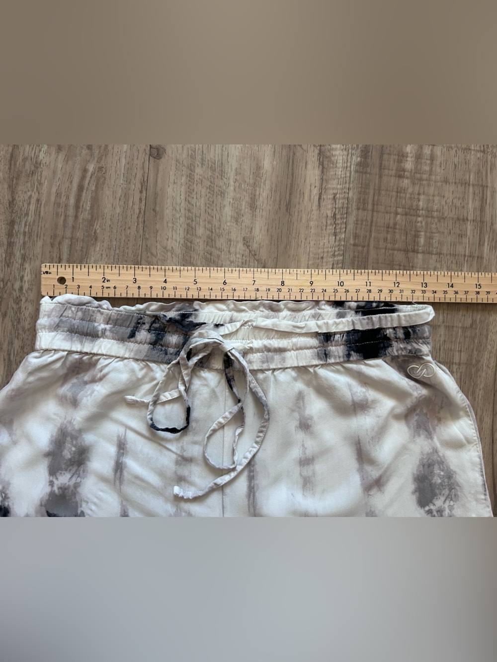Festival Wide Leg crops Tie-Dye Lounge Pants Black grey White boho summer beachy - Picture 10 of 11